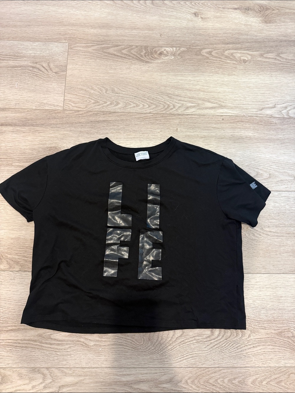 Lifetime Cropped Black Logo Tee - Women's Short Sleeve